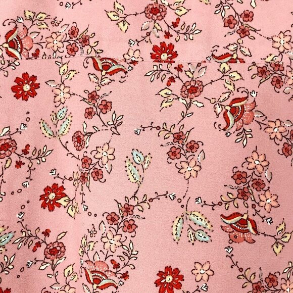 Sanctuary Pink Floral Faux Wrap Top Size Medium Petite - Picture 7 of 7